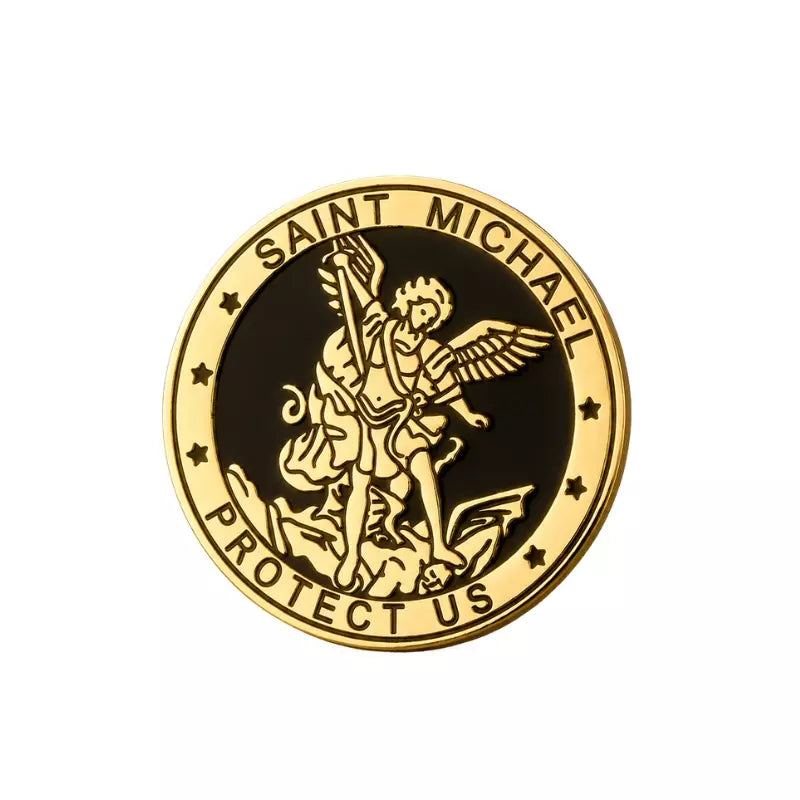 Broche para Roupa e Terno São Miguel Arcanjo Dourado Santo Altar