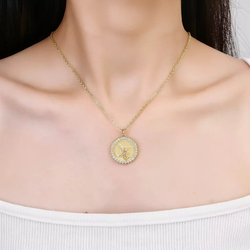 Colar_Feminino_Medalha_Sao_Miguel_Arcanjo_Zirconia_1