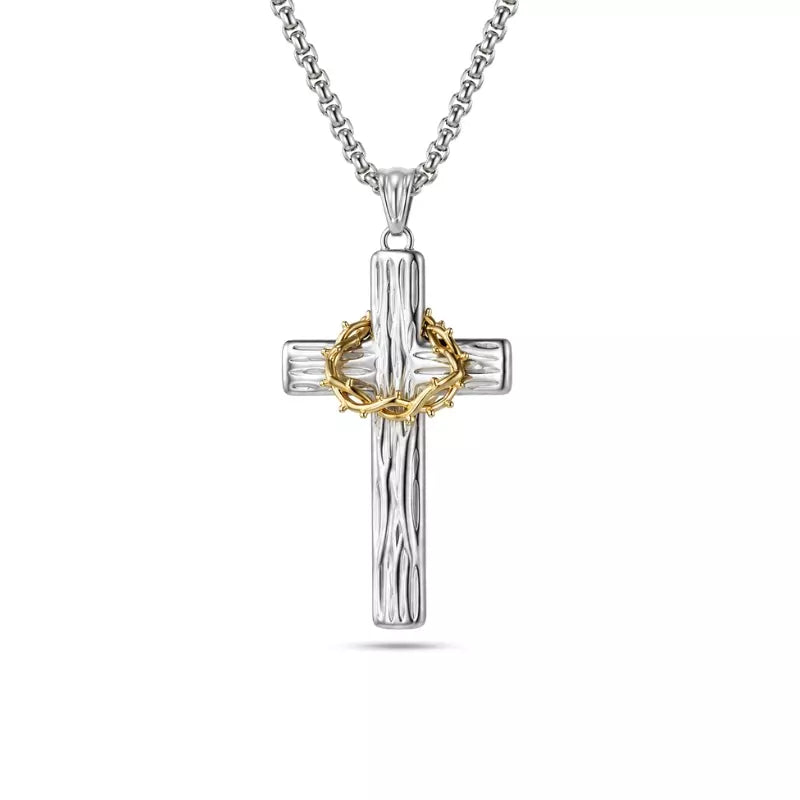 Colar Masculino Pingente Crucifixo Jesus Prata Santo Altar