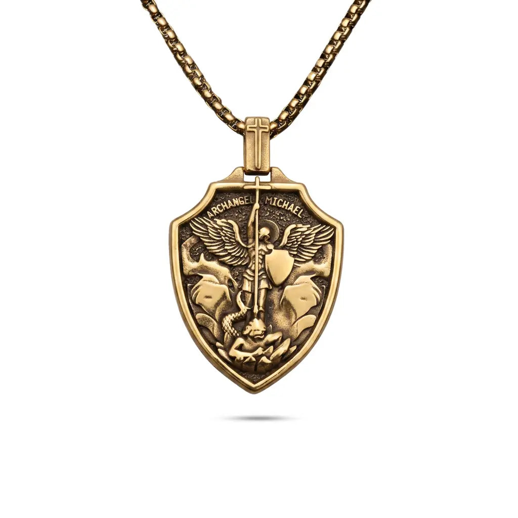 Colar_Masculino_Sao_Miguel_Arcanjo_Brasao_Dourado_5
