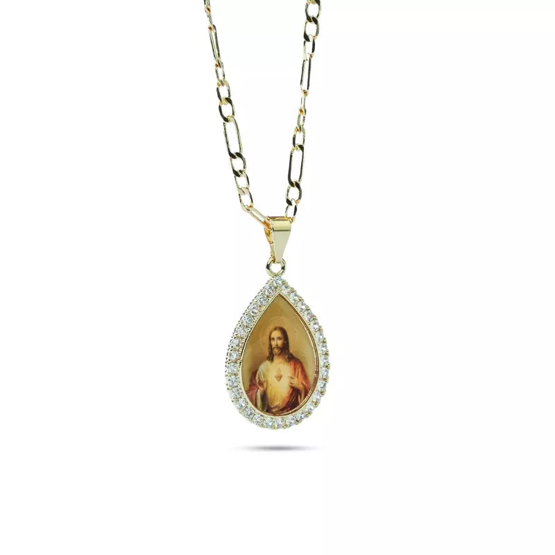 Colar_Pingente_Sagrado_Coracao_de_Jesus_Ajustavel_Zirconia_Santo_Altar_1
