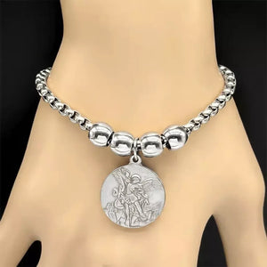 Pulseira_Feminina_Medalha_Sao_Miguel_Arcanjo_Prata_Santo_Altar