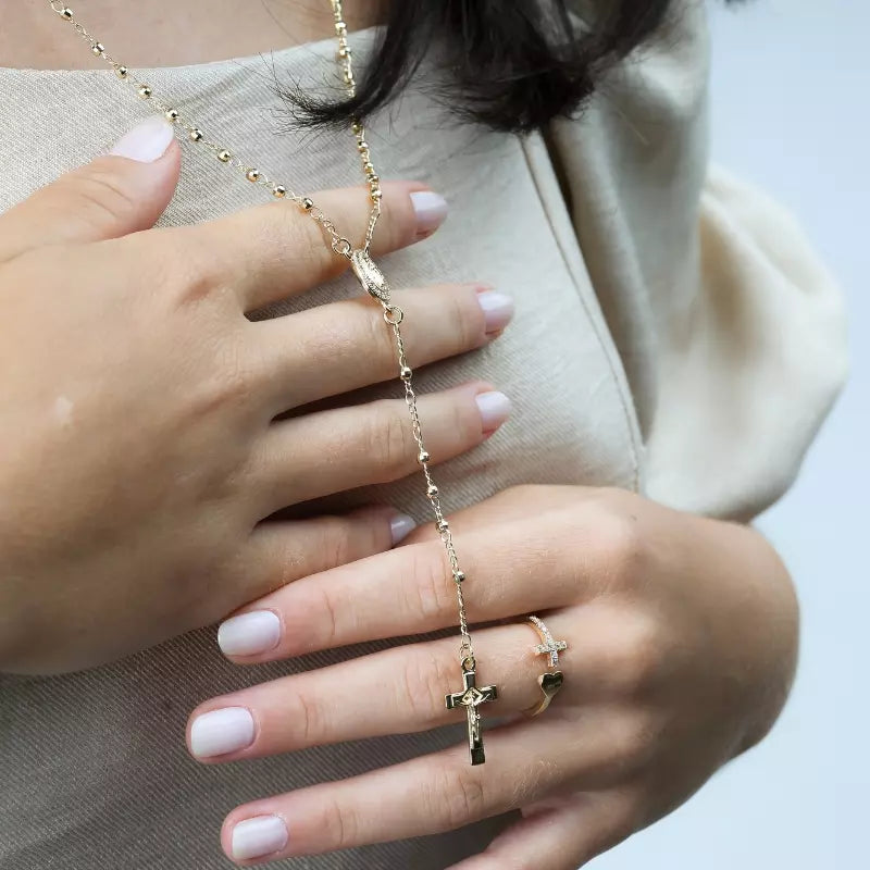 Anel_Feminino_Dourado_Coracao_e_Cruz_Ajustavel_Santo_Altar_2