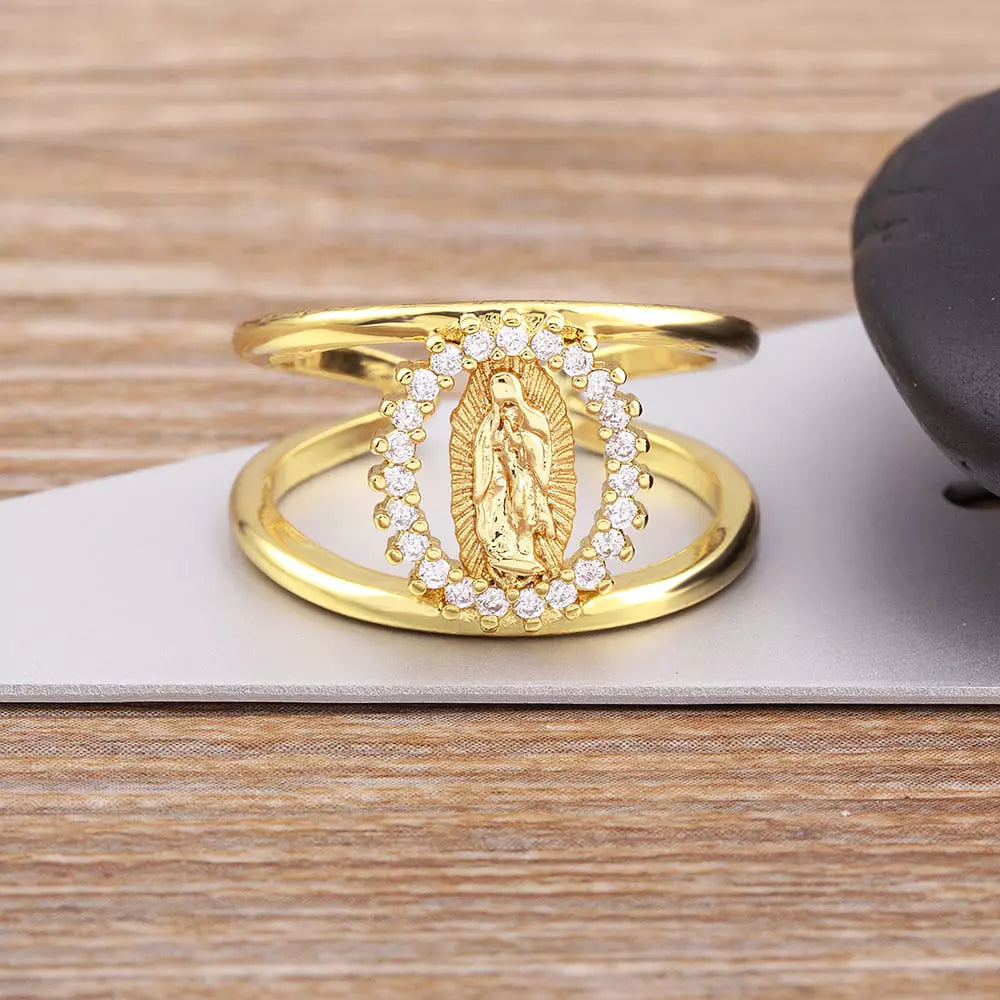 Anel Feminino Zircônia Nossa Senhora de Guadalupe Santo Altar 2