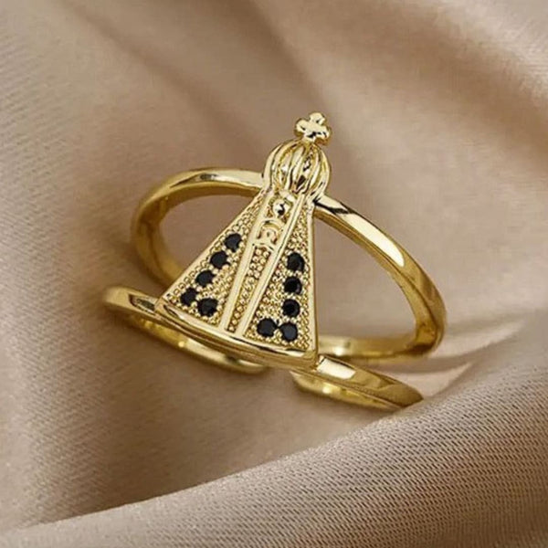 Anel Feminino Ajustável Nossa Senhora Aparecida Santo Altar 4