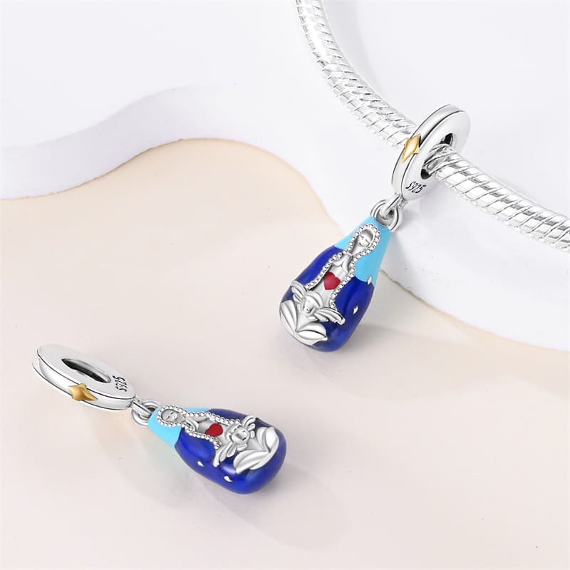 Berloque Prata 925 Pingente Azul Nossa Senhora Santo Altar 3
