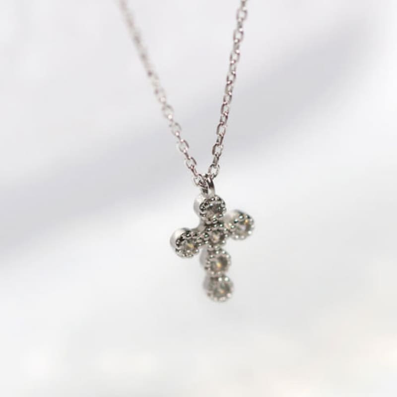 Colar Feminino Prata Pingente Crucifixo Brilhante Santo Altar 5