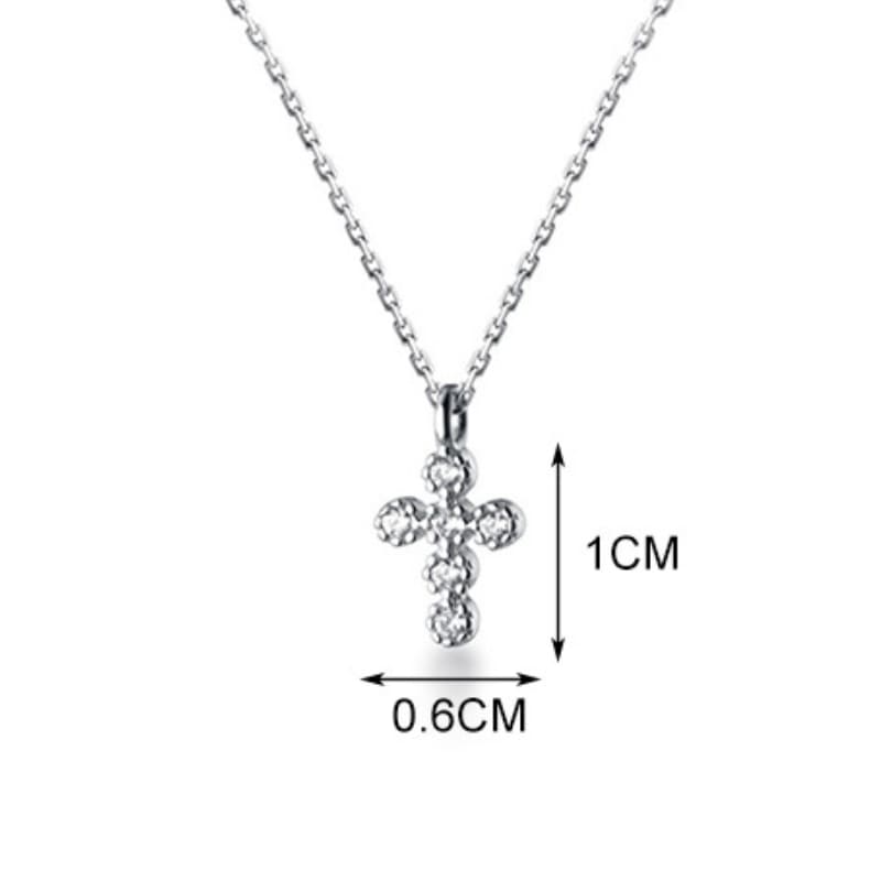 Colar Feminino Prata Pingente Crucifixo Brilhante Santo Altar 8