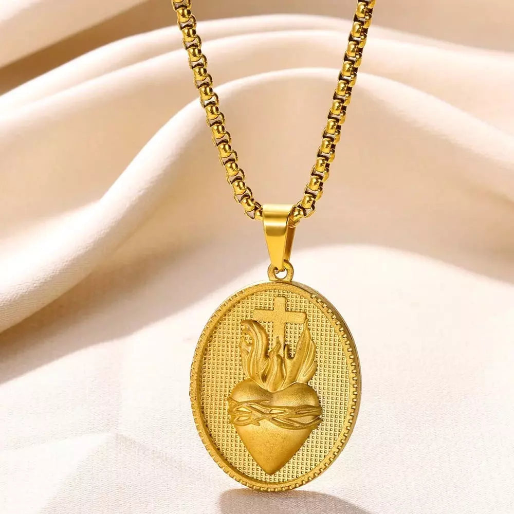 Colar_Masculino_Dourado_Pingente_Sagrado_Coracao_de_Jesus_Santo_Altar_5