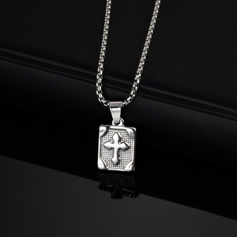 Colar Masculino Prata Pingente Crucifixo Medalha Santo Altar
