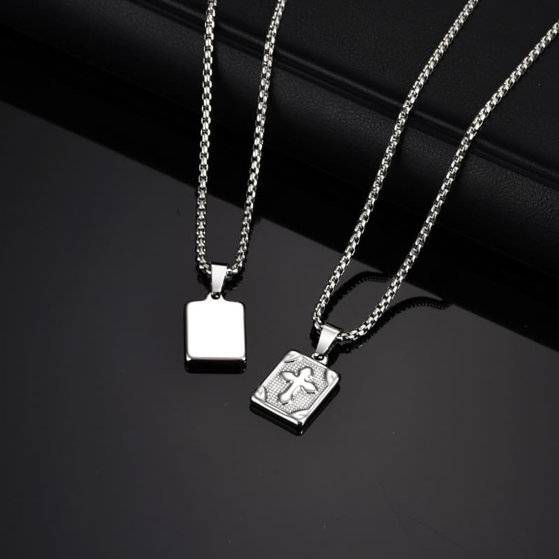 Colar Masculino Prata Pingente Crucifixo Medalha Santo Altar