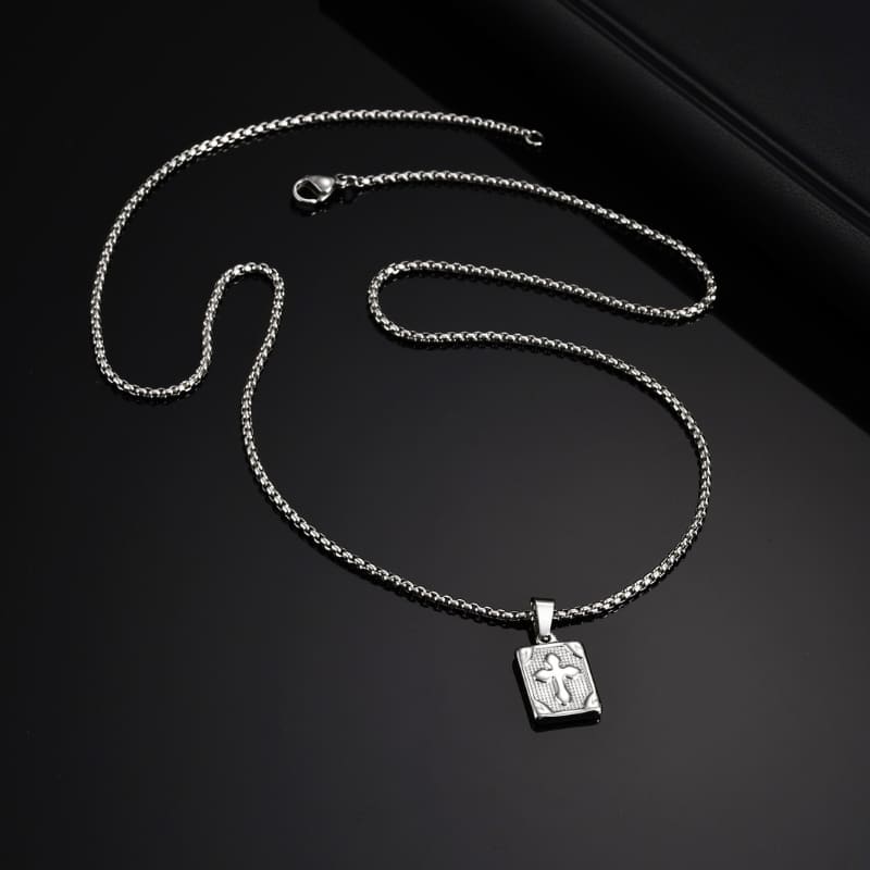 Colar Masculino Prata Pingente Crucifixo Medalha Santo Altar