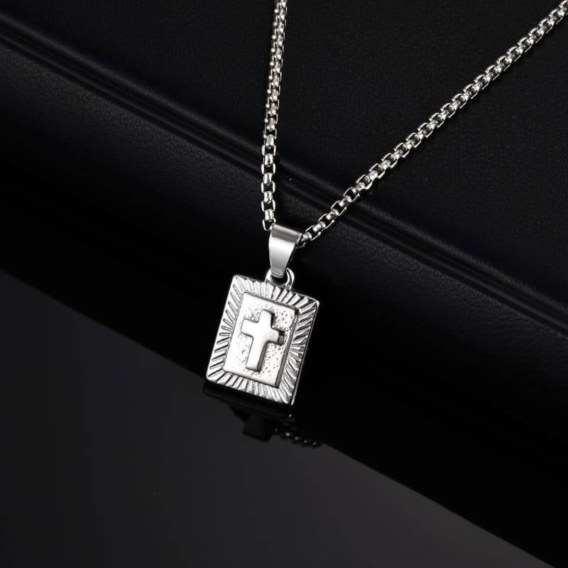 Colar Masculino Prata Pingente Crucifixo Medalha Santo Altar