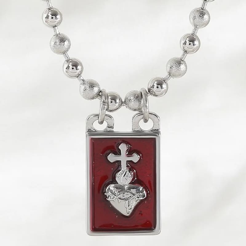 Colar Medalha Sagrado Coração de Jesus Prata Santo Altar