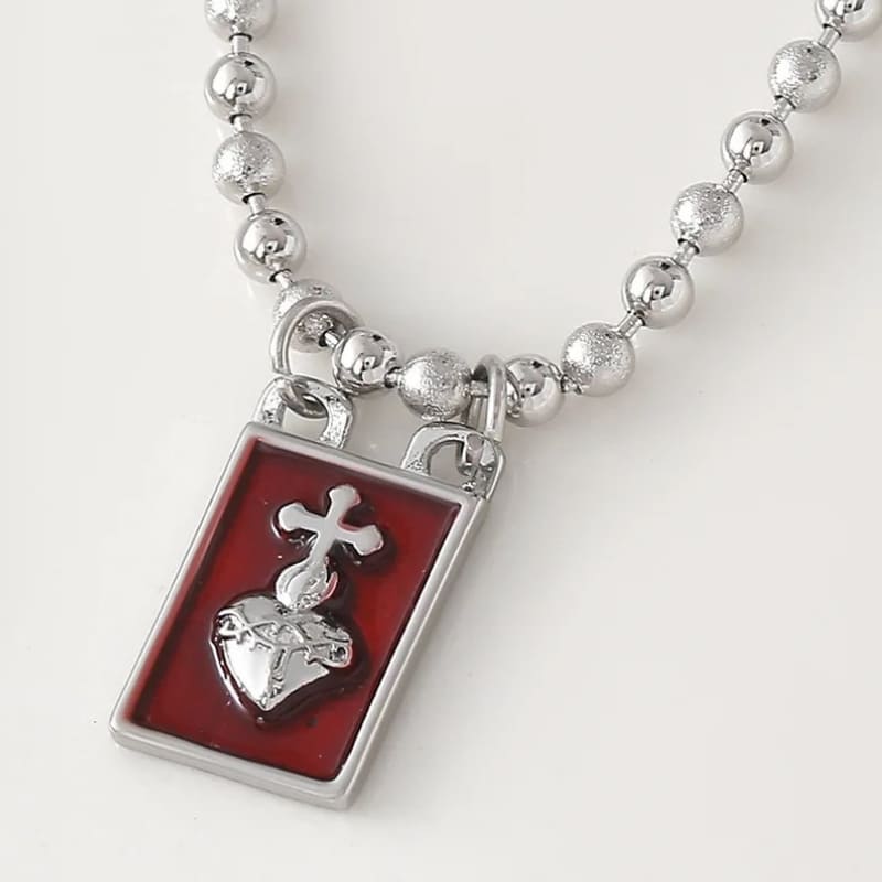 Colar Medalha Sagrado Coração de Jesus Prata Santo Altar