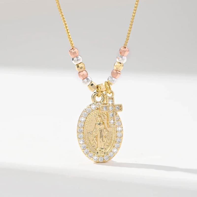 Colar_Pingente_Duplo_Medalha_Milagrosa_Crucifixo_Zirconias_Santo_Altar_4