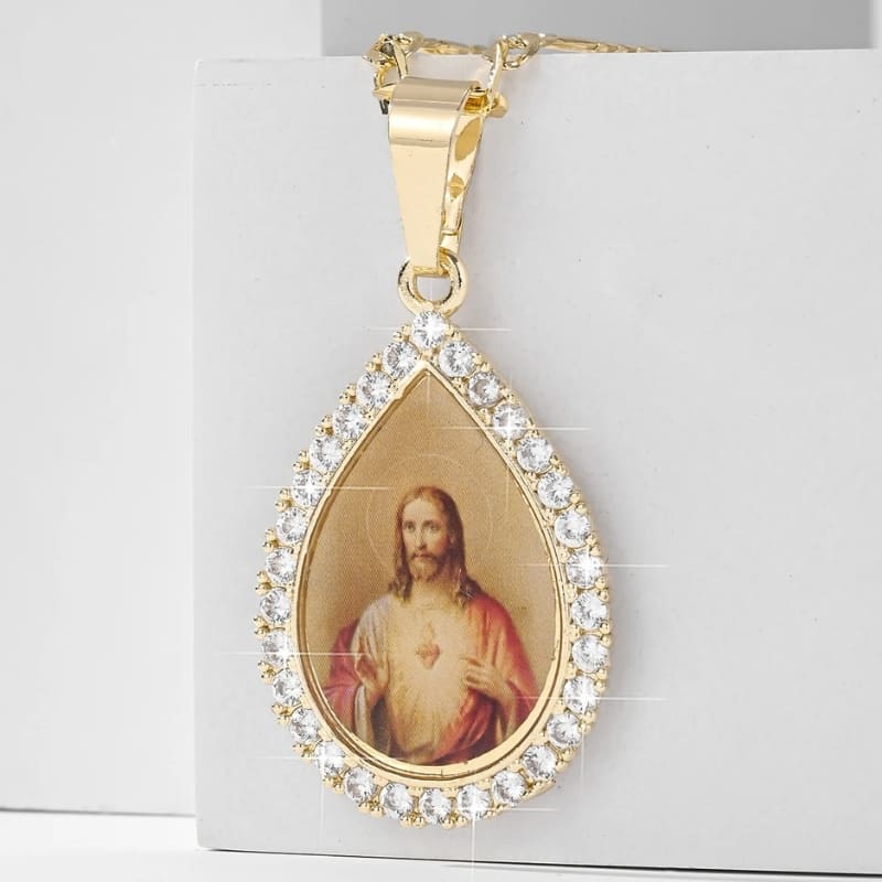 Colar_Pingente_Sagrado_Coração_de_Jesus_Ajustável_Zircônia_Santo_Altar_2