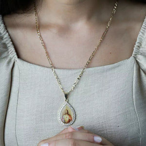 Colar_Pingente_Sagrado_Coracao_de_Jesus_Ajustavel_Zirconia_Santo_Altar_3