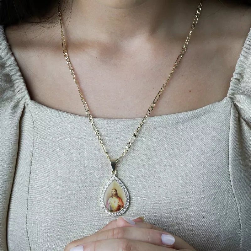 Colar_Pingente_Sagrado_Coracao_de_Jesus_Ajustavel_Zirconia_Santo_Altar_3