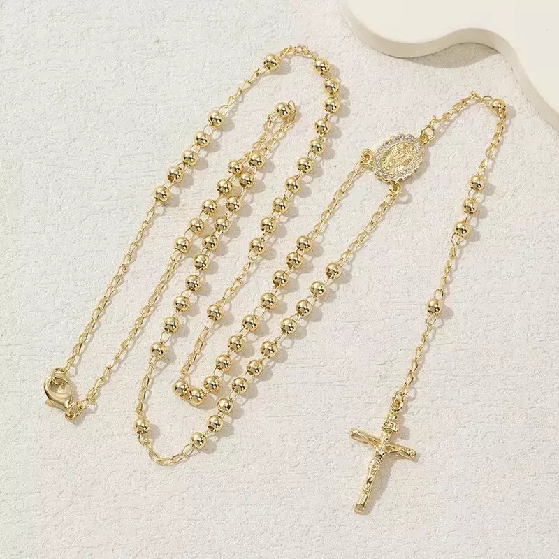 Colar Terço Feminino Pingente Zircônia Nossa Senhora Santo Altar