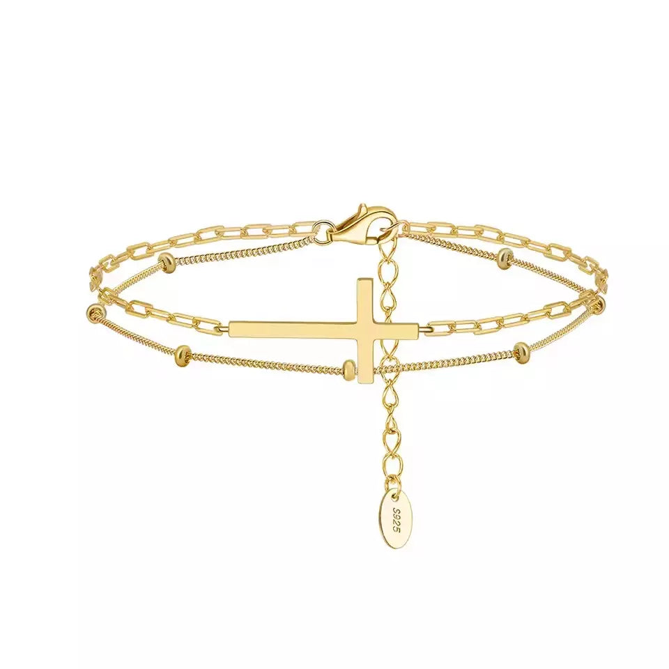 Pulseira_Dourada_Feminina_Dupla_com_Cruz_Santo_Altar_1