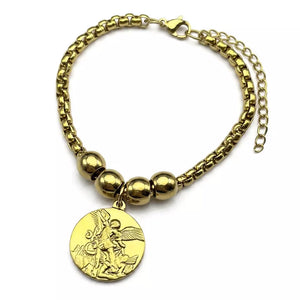 Pulseira_Feminina_Medalha_Sao_Miguel_Arcanjo_Dourado_Santo_Altar_1