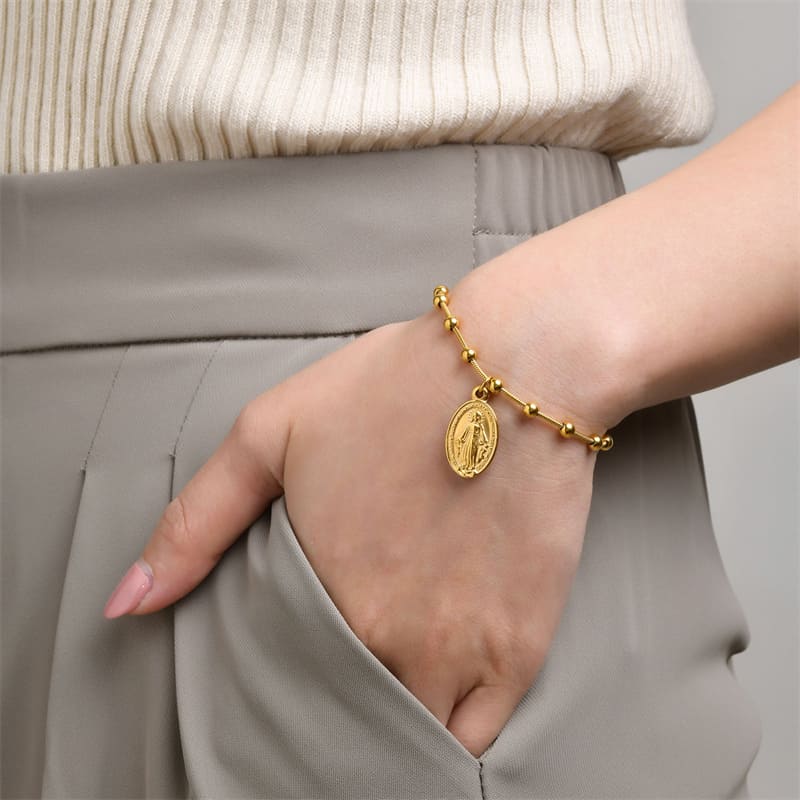 Pulseira Feminina Nossa Senhora Medalha Milagrosa Cruz Santo Altar 2