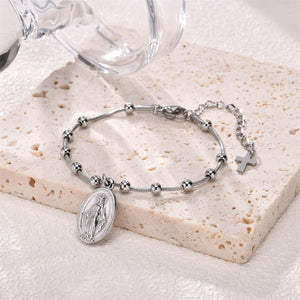 Pulseira Feminina Nossa Senhora Medalha Milagrosa Cruz Santo Altar 5