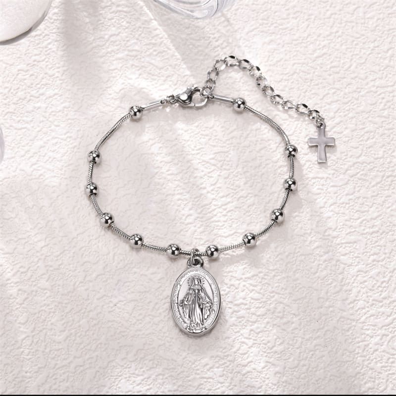 Pulseira Feminina Nossa Senhora Medalha Milagrosa Cruz Santo Altar 6