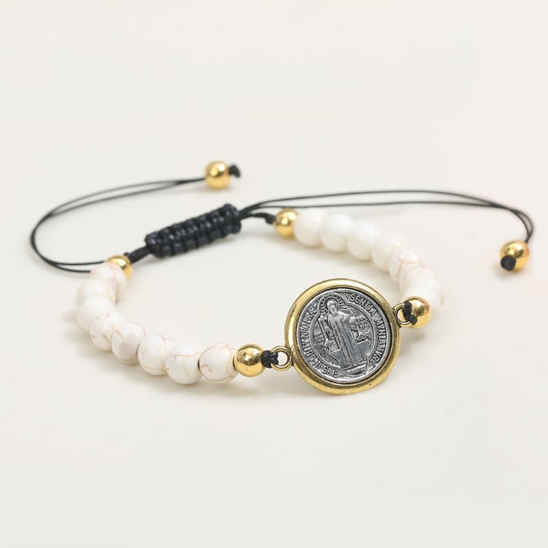 Pulseira Medalha de São Bento Inoxidável Santo Altar 4
