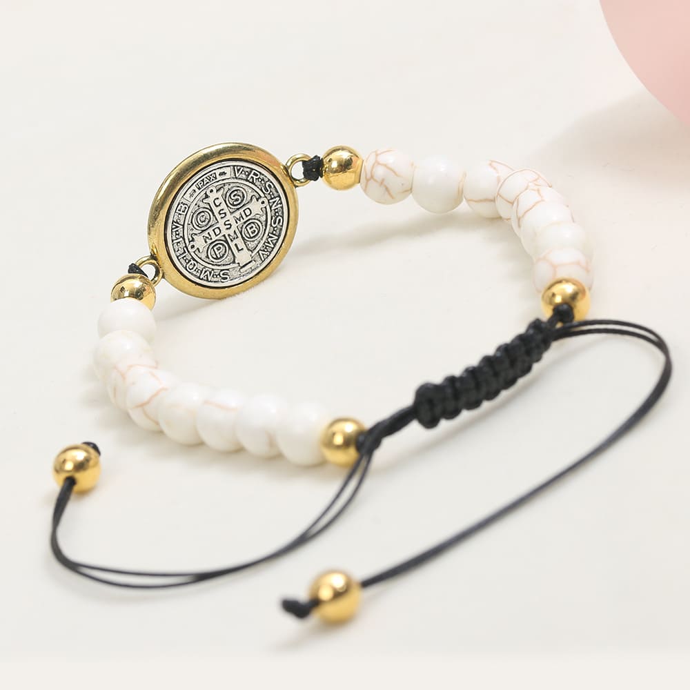 Pulseira Medalha de São Bento Inoxidável Santo Altar 7