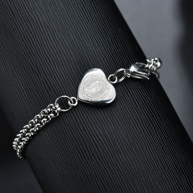 Pulseira Pingente Nossa Senhora de Guadalupe Inoxidável Santo Altar 1