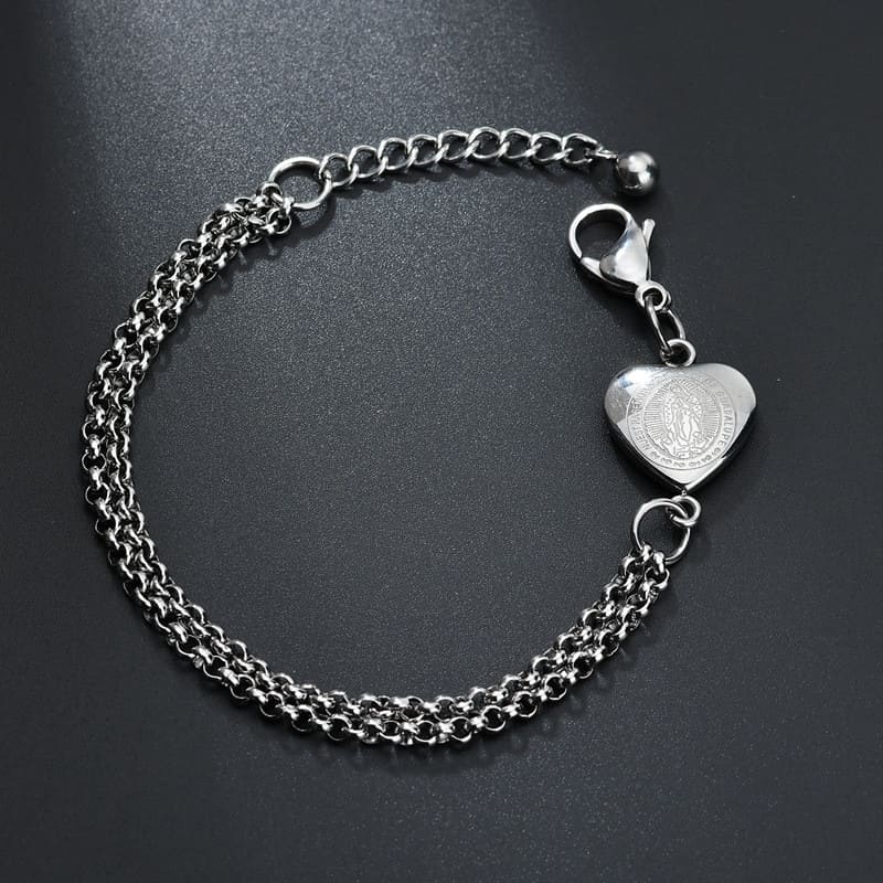 Pulseira Pingente Nossa Senhora de Guadalupe Inoxidável Santo Altar 2